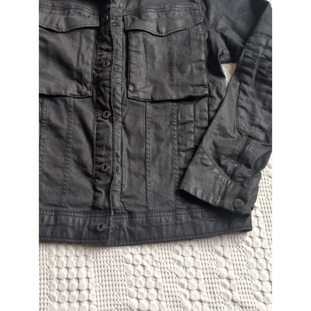 Men's Black Slim Button-Front Jacket - Picture 5 of 16